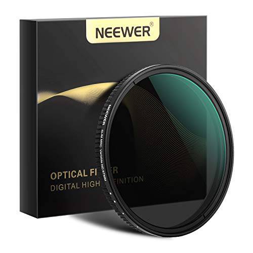 Neewer 67mm 가변 페이더 ND 필터 중성 농도 가변 필터 ND2 to ND32 (1-5 Stop) for 카메라 렌즈+  노 블랙 크로스+  Multilayer 코팅+ Ultra-Thin 프레임 모양뚜껑디자인