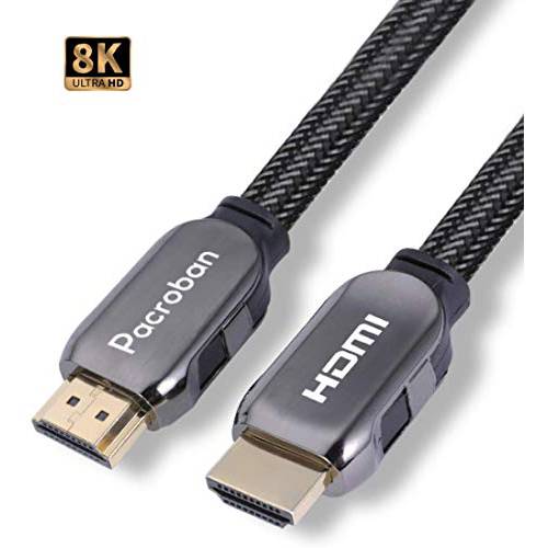 Pacroban 8K HDMI 2.1 케이블 1ft 지원 48Gbps 울트라 고속 10K 8K 5K 4K at 120Hz 60Hz 다이나믹 HDR & Dolby Atmos