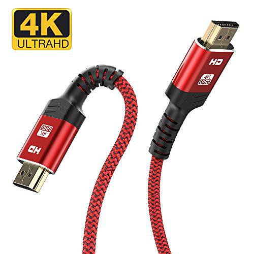4K HDMI 케이블 Highwings 6.6FT 2M 고속 18Gbps HDMI 2.0 Braided 케이블 지원 4K 60Hz HDR 영상 4K 2160p 1080p 3D HDCP ARC 지원 이더넷 PS4 3 4K Fire 넷플릭스 LG 삼성 ect-Red with