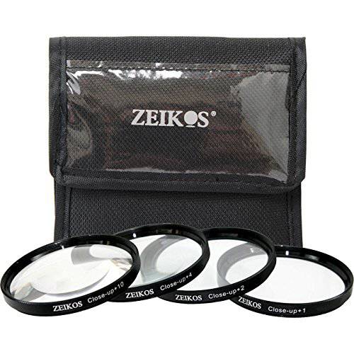 Zeikos 67mm Macro Close-Up 필터 세트 (+ 1, + 2, + 4 and+ 10 Diopters) 배율 Kit, with 캐링 파우치 and 극세사 Cloth for Canon, Nikon, Sony, FujiFilm, Olympus, Pentax and Sigma