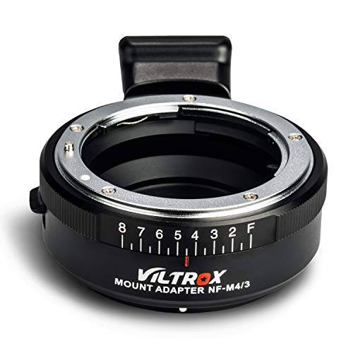 Viltrox NF-M43X 수동 포커스 0.71x 리듀서 스피드 Booster 렌즈 마운트 어댑터 w/ 조리개 고정,픽서 for Nikon G D 렌즈 to M4/ 3 미러리스 카메라 GH5 GH4 GF9 GX85 GX8 E-M5 E-M10 E-PL3 Pen-F BMPCC