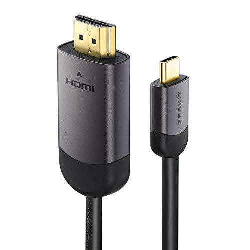 USB C to HDMI 케이블 (4K 60Hz, 6ft/ 2m) 24K 금도금 Connectors, USB 3.1&  벼락 3 호환가능한 with Mac북 Pro, 아이패드 Pro, iMac 4K/ 5K/  Pro, 서피스 북 2 삼성 S8 S9 Note 8 9