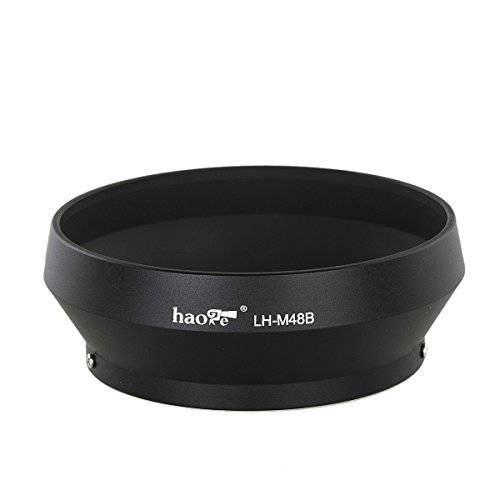 Haoge LH-F48W 스퀘어 메탈 렌즈 후드 쉐이드 for 올림푸스 M.ZUIKO 디지털 17mm f1.8 17 1.8 렌즈 교체용 올림푸스 LH-48B Silver