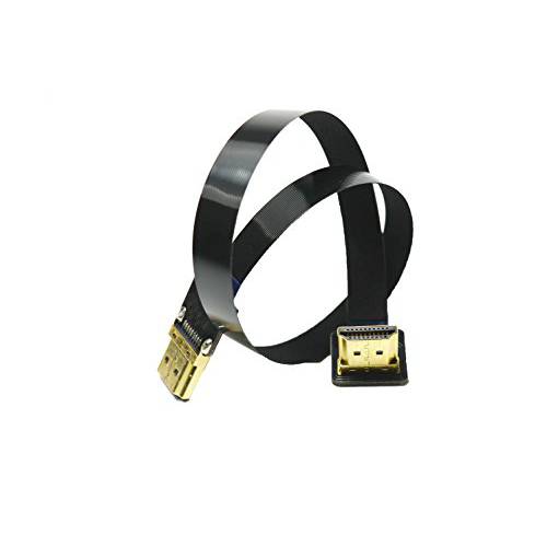 Flat 슬림 소프트 FPV HDMI 케이블 스탠다드 HDMI male 스트레이트 plug to 스탠다드 HDMI Full HDMI 노멀 HDMI male 90 도 앵글드 up for 레드 BMCC FS7 C300 블랙 20CM