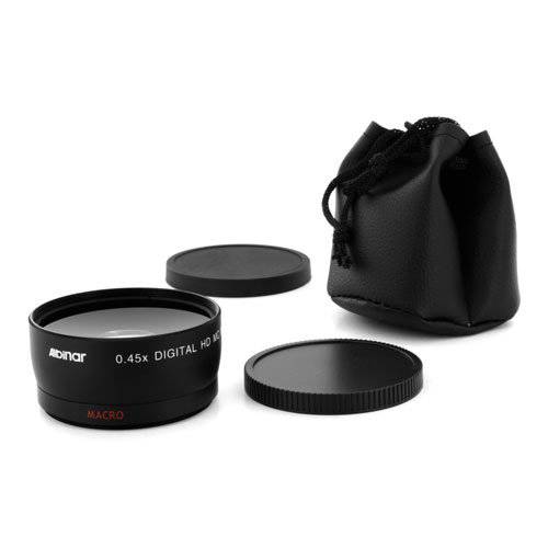 Albinar 0.45x 58mm 와이드 앵글 HD MC 어안 렌즈 with 매크로 - 블랙