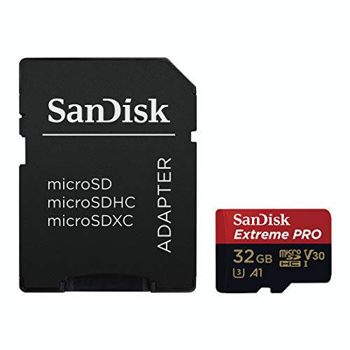 SanDisk Extreme 프로 microSDHC 메모리 카드 Plus SD 어댑터 up to 100 MB S Class 10 U3 V30 A1 - 32GB SDSQXCG-032G