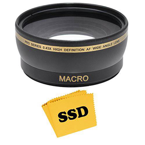 Socko 58mm 0.43X Wide 앵글 HD 렌즈 with Macro for NIKON D5300 D5200 D5100 D5000 D3300 D3200 D3100 D3000 D7100 D7000 DSLR 캠 and SSD 극세사 렌즈 클리닝 Cloth