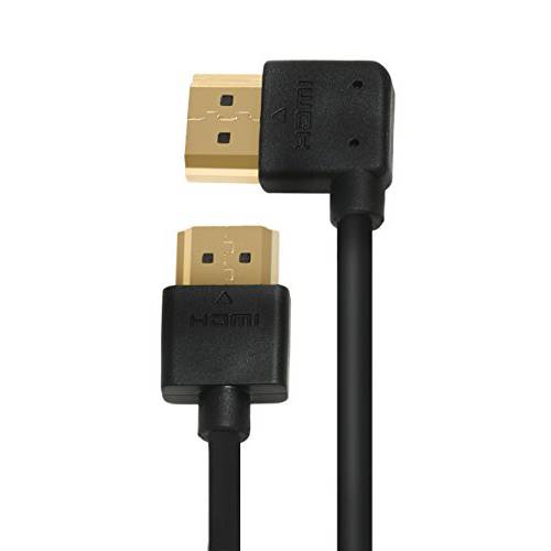 A to A HDMI 케이블, Ysimda 울트라 슬림 플렉시블 Series 원 Port 절약형 90 도 Right- 앵글 A to A HDMI 2.0 High-Speed 케이블, 6ft, Golded Connecter, 18G, support Ethernet, 3D, 4K and 오디오 리턴