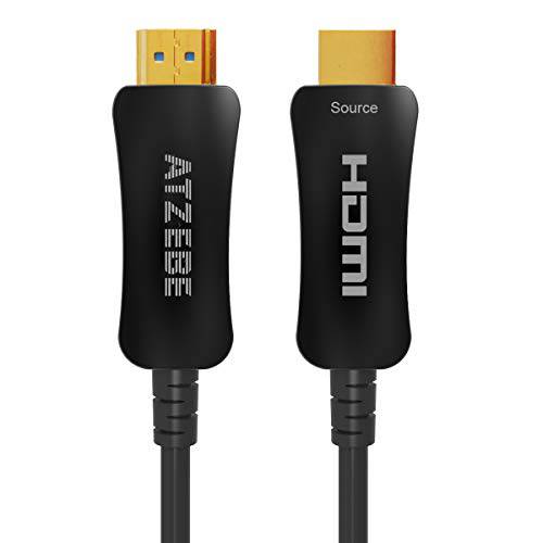 ATZEBE 파이버 Optic HDMI 케이블 15ft 파이버 HDMI 케이블 지원 4K@60Hz 4:4:4 4:2:2 4:2:0 HDR 돌비 비전 HDCP2.2 Arc 3D 고속 18Gbps 슬림 and 구부러지는 HDMI 파이버 광학 케이블