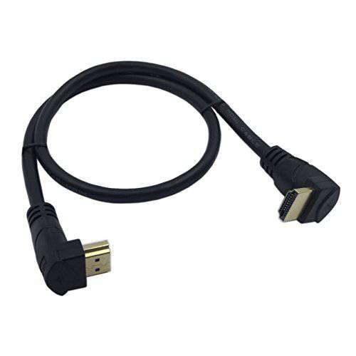 Cerrxian 0.5m 고속 HDMI 2.0 HDMI Left 앵글 Male to HDMI 직각 Male 숏 케이블 울트라 HD 4k x 2k HDMI 케이블 support Ethernet, 3D, 4K and 오디오 for TVs, Laptops(Black)(lm-rm)