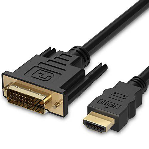 HDMI to DVI 케이블 (6 ft - 2 Pack), Fosmon DVI-D to HDMI 케이블 Bi-Directional 금도금 고속 HDMI (Type A) to DVI for HDTV, 애플 TV, 스마트 TV, PS3/ PS4, 엑스박스 원 X/ 원 S/ 360, Wii U