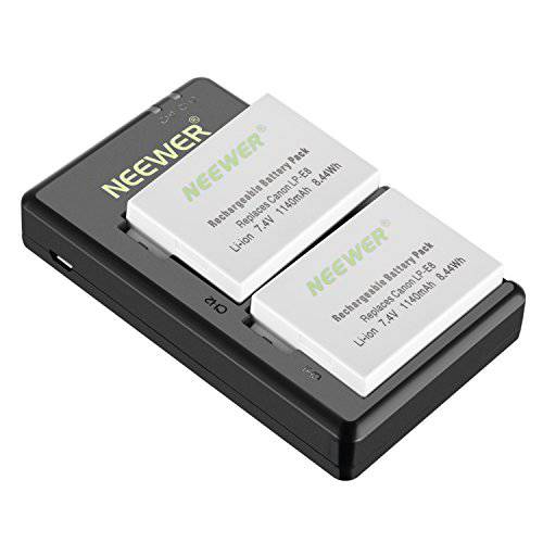 Neewer EN-EL15 EN-EL15A 배터리 충전기 세트 호환가능한 니콘 d750 d7200 d7500 d850 d610 d500 MH-25a d7200 z6 d810 배터리 2-Pack 마이크로 USB 포트 2100mAh with