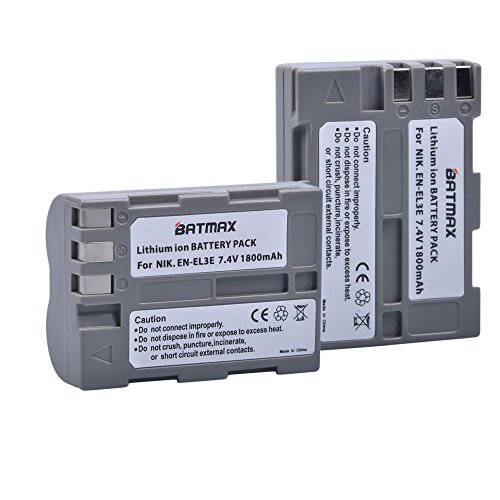 Batmax 2Pack 하이 용량 EN-EL3e 교체용 Batteries for Nikon EN-EL3e and Nikon D50, D70, D70s, D80, D90, D100, D200, D300, D300S, D700 카메라 Batteries