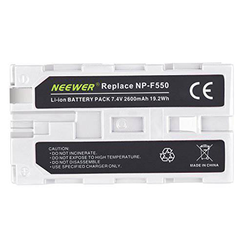 Neewer 7.4V 2600mAh 충전식 Li-ion 배터리 Pack 교체용 for 소니 NP-F550/ 570/ 530 호환가능한 with 소니 핸디캠 Polaroid Other LED On-Camera 영상 조명,라이트 Using NP-F550 Batteries