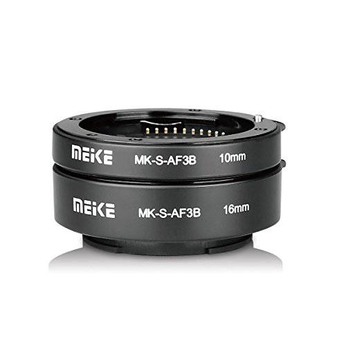 Meike MK-S-AF3A 메탈 오토 포커스 매크로 연장 튜브 어댑터 링 10mm 16mm 소니 미러리스 E-Mount FE-Mount A7 NEX 카메라 A7 A7M2 NEX3 NEX5 NEX6 NEX7 A5000 A5100 A6000 A6300 A6500 A9 A7III for
