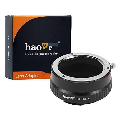 Haoge 수동 렌즈 마운트 어댑터 for Pentax K PK 렌즈 to 캐논 RF 마운트 카메라 Such as 캐논 EOS R RP