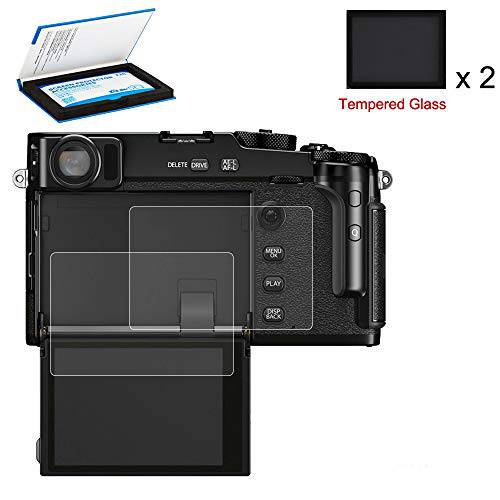 2 Pack 카메라 화면보호필름, 액정보호필름 for 후지필름 X100V X-T4 Camera, Ultra-Thin Anti-Fingerprint Anti-Scratch 9H 강도 2.5D Rounded 엣지 강화유리 보호