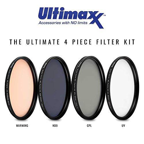 95MM Ultimaxx 프로페셔널 Four Piece HD Digital필터 Kit (UV, CPL, ND9, 워밍 필터s) for 카메라 렌즈 with 95MM 필터 스레드 and 보호 필터 파우치