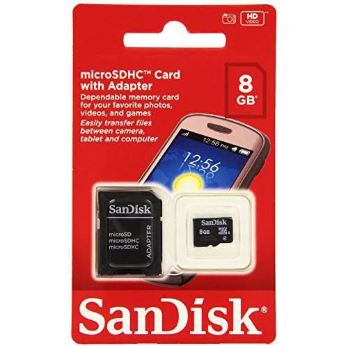 SanDisk 8GB 휴대용 microSDHC Class 4 플래시 메모리 카드 with 어댑터 포함 SDSDQM-008G-B35A