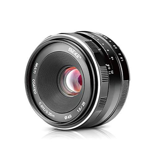 Meike 25mm f/ 1.8 라지 조리개 와이드 앵글 렌즈 수동 포커스 렌즈 for 후지필름 X-Mount 미러리스 카메라 with APS-C