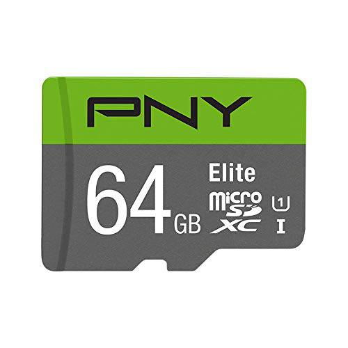 PNY 64GB Elite Class 10 U1 microSDXC 플래시 메모리 카드 up to 100MB S Read Speed P-SDUX64U185GW-GE