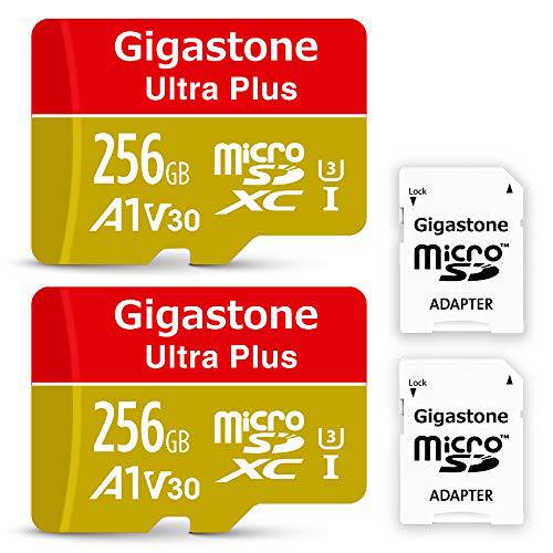 Gigastone 256GB 2-Pack 마이크로 SD 카드 4K 비디오 레코딩 4K Game 프로 닌텐도스위치 호환가능한 R w up to 100 60MB S Micro SDXC UHS-I A1 V30 Class 10