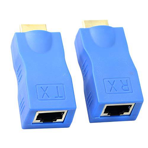 HDMI 연장, HDMI to RJ45 네트워크 케이블 연장 컨버터 리피터 Over Cat 5e/ 6/ 6e1080p up to 30m 연장 for HDTV PS4 STB 4K 2K, Request 퓨어 Copper Cat 5e/ 6// 6e Wire-(1 Port-30m)