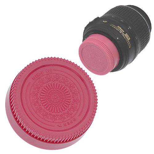 Fotodiox Designer (Pink) 리어 렌즈 캡 호환가능한 with Nikon F-Mount Lenses (Non-AI, AI, AIS, AF, AFD, AFS, G, DX, FX)