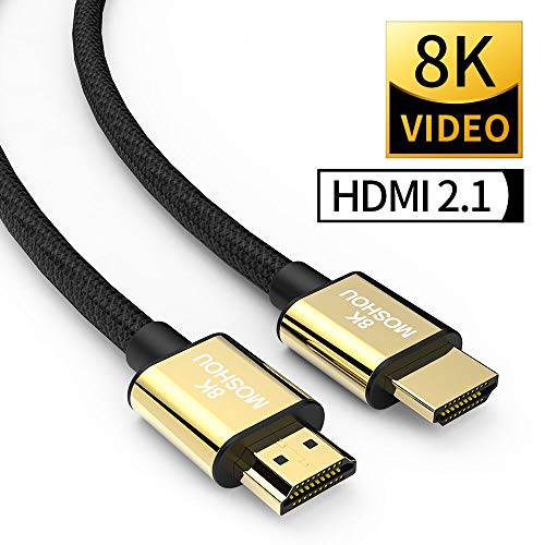 SIKAI MOSHOU 울트라 고속 HDMI 2.1 케이블 8K 60Hz, 4K 120Hz, 3D 울트라 HDR 48Gbps 하이파이 eARC Dolby Atmos HDCP2.2 HDMI 케이블 호환가능한 with 삼성 QLED 8K Q900 TV, TCL Roku TV, VIZIO TV (15 Feet)