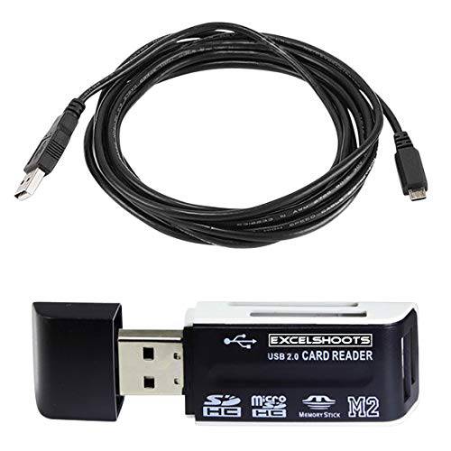 교체용 USB for 캐논 PowerShot SX740 디지털 카메라, 컴퓨터 Cord/ USB 케이블 for 캐논 PowerShot SX-740 HS 디지털 카메라 - 블랙, 15 피트+  카드 리더,리더기