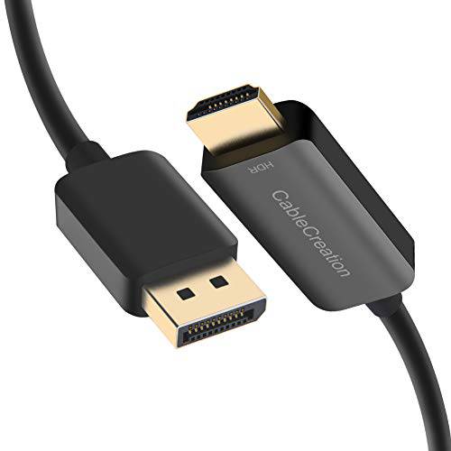 Active DP to HDMI Cable4K@60Hz HDR, CableCreation 8FT 단방향 DisplayPort,DP to HDMI 모니터 케이블, DP 1.4 to HDMI 2.0 지원 4K UHD A& V Sync, Eyefinity Multi-Display