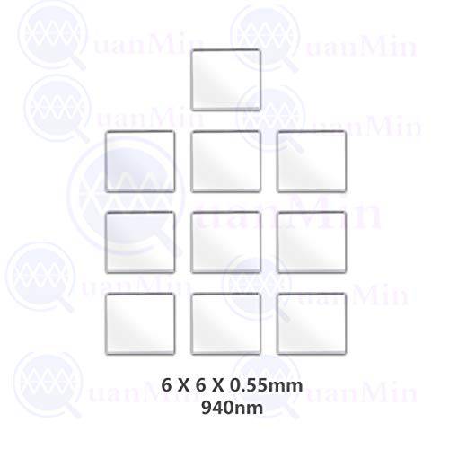 Quanmin 10pcs/ 1 Lot 6mm×6mm×0.55mm 940nm IR Infrared 좁은 Bandpass 필터 Optical Glass FWHM NBF940 for 카메라 렌즈 and Face 인식