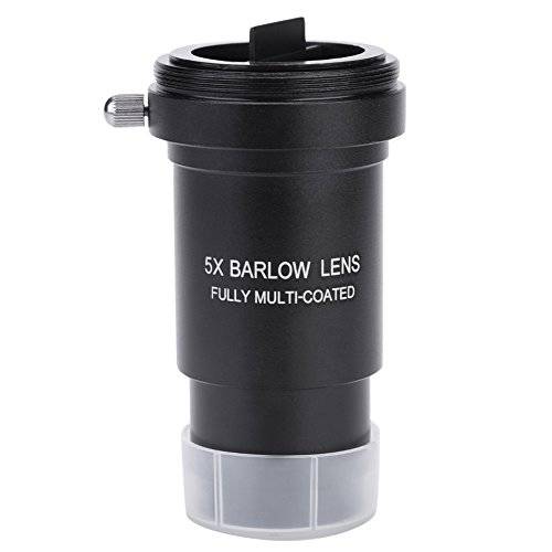 Bewinner Barlow 렌즈 5X, Multi-Coated 1.25 5X Barlow 렌즈 M42 스레드 for 망원경 접안렌즈 M42 x 0.75mm 스레드 T-Adaptor, Can be Attached to DSLR or SLR 카메라 via a Separate 링 어댑터