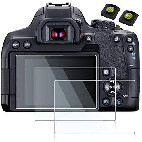 debous 화면보호필름, 액정보호필름 호환가능한 for 캐논 Eos 850d Rebel T8i 디지털 Camera, Anti-Scratch 강화유리 Clera 하드 보호 필름 커버 (3pack), Include 2 Pieces 핫 Show 레벨 커버