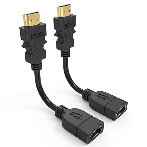 HDMI 연장 케이블, Electop 고속 HDMI Male to Female 연장 어댑터 컨버터 지원 4K& 3D 1080P for 구글 Chrome Cast, Roku Stick, TV Stick, HDTV, PS3/ 4, Xbox360, 노트북 and PC (2 Pack)