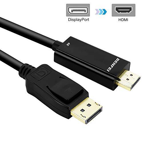 DisplayPort,DP to HDMI 케이블 BENFEI 금도금 4K DP to HDMI 케이블 호환가능한 레노버 Dell HP ASUS - 3 Feet for