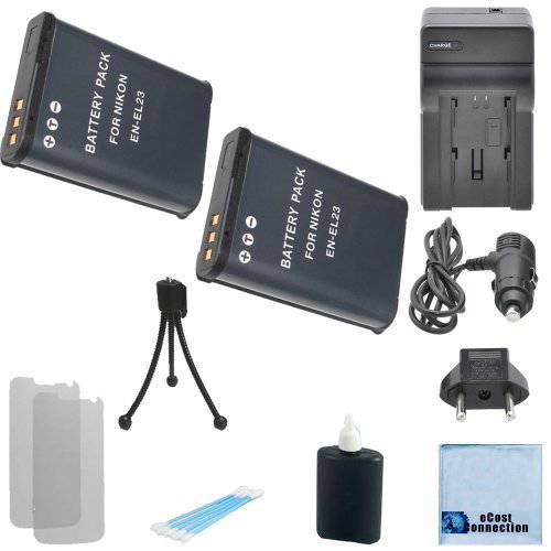 2 EN-EL23 Batteries for 니콘+ Car/ 홈 충전 for 니콘 COOLPIX P610, P600, S810c 카메라& More 모드+  완전한 스타터 Kit