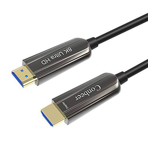 	파이버 Optic HDMI 케이블, Conbeer 8K HDMI 2.1 고속 48Gbps 8K@60Hz 4K@120Hz 다이나믹 HDR 10, eARC, HDCP2.2, 4:4:4 오디오 케이블 for in-Wall Installation-10M/ 30FT