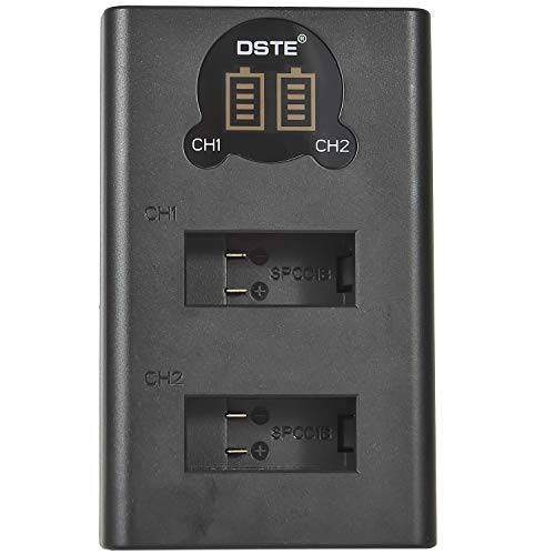DSTE 교체용 for SPCC1B 이중 LCD 배터리 충전 호환가능한 고프로 MAX 카메라 with Type-C and Micro-USB Port