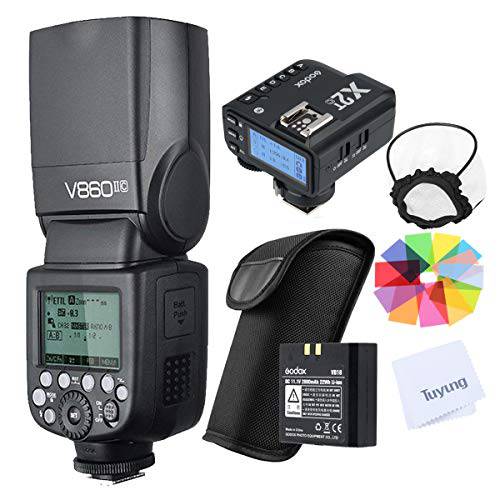 Godox V860II-C 2.4G 무선 E-TTL II 1/ 8000s HSS Flash Speedlite with X2T-C 무선 Trigger, with Built-in 라지 용량 리튬 Battery, 호환가능한 with 캐논 EOS 카메라