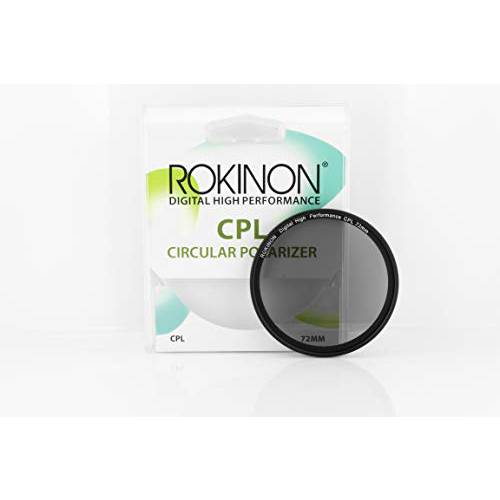 Rokinon 72MM Multi-Coated 원형 편광 필터 (CPL) CPL72, Black