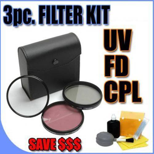 3 Piece 필터 Kit UV, FD, CPL 27mm 필터 w/ 하드 케이스 for 파나소닉 캠코더
