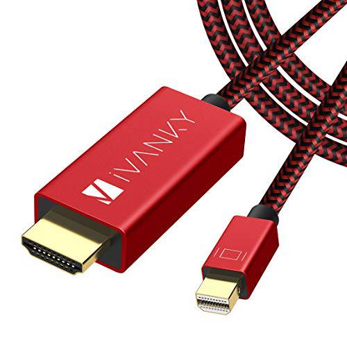 MiniDisplayPort to HDMI 케이블 ivanky 10ft [Nylon Braided 알루미늄 쉘] 썬더볼트 to HDMI 케이블 맥북 에어 프로 서피스 프로 도크 모니터 프로젝터 More - Space 그레이 for