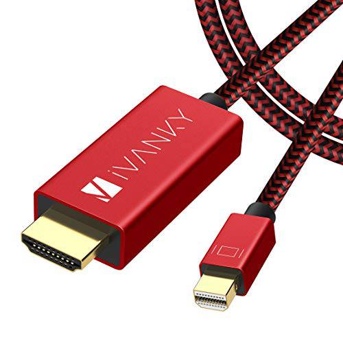 MiniDisplayPort to HDMI 케이블 ivanky 6.6ft Nylon Braided [최적화 칩 솔루션 알루미늄 쉘] 썬더볼트 to HDMI 케이블 맥북 에어 프로 서피스 프로 도크 모니터 프로젝터 More - Space Grey for