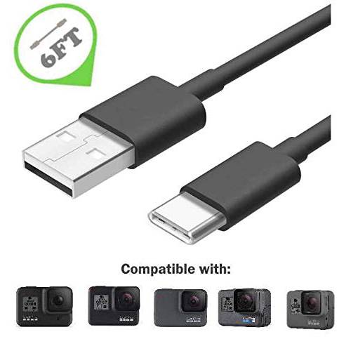 롱 6FT USB C 충전중&  데이터 전송 케이블 케이블 와이어 for 고프로 히어로 8 블랙 MAX 히어로 7 블랙 Silver White 고프로 히어로 6 블랙 히어로 5 Black, 히어로 2018, Hero5 세션
