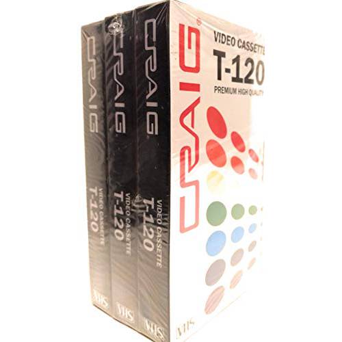 Craig 영상 카세트 T-120 고급 여분 VHS (3-Pack)