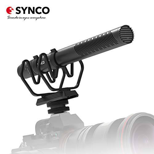 Super-Cardioid 콘덴서 마이크,마이크로폰, SYNCO D30 On-Camera 마이크 with Overdrive 프로텍트, Gain 컨트롤 for DSLR/ SLR, 캠코더, 스마트폰 for Filmmaking, TV or 스튜디오 레코딩