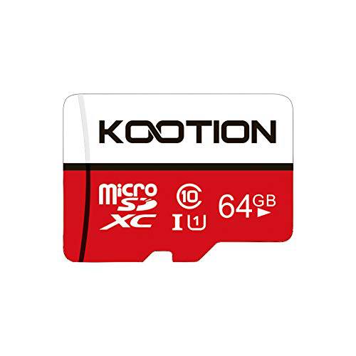 KOOTION 64GB 미니 SD 카드 Class 10 TF 카드 UHS-1 MicroSDXC 메모리 카드, U1, C10, High-Speed 64GB TF 카드 for 스마트폰/ 블루투스 스피커/ 드론/ 카메라/ PC/ VR