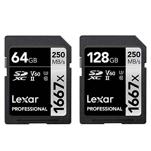 Lexar 프로페셔널 (LSD64GCBNA1667) 1667X 64GB SDXC Uhs-II/ U3+ 128 GB