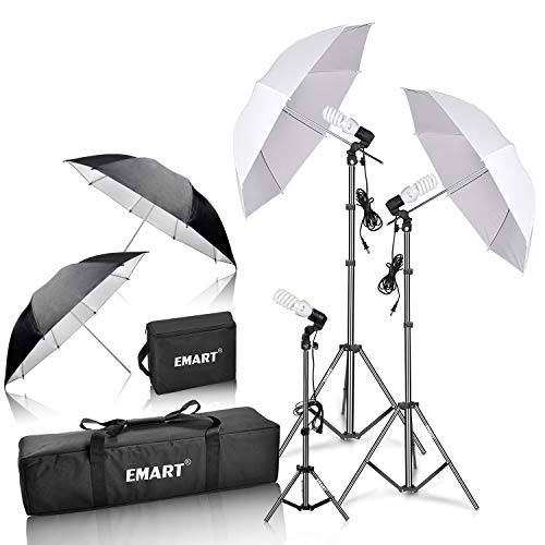 Emart 600W Photography Photo 비디오 인물사진 스튜디오 Day 라이트 엄브렐라 끊김없는 라이트닝 Kit